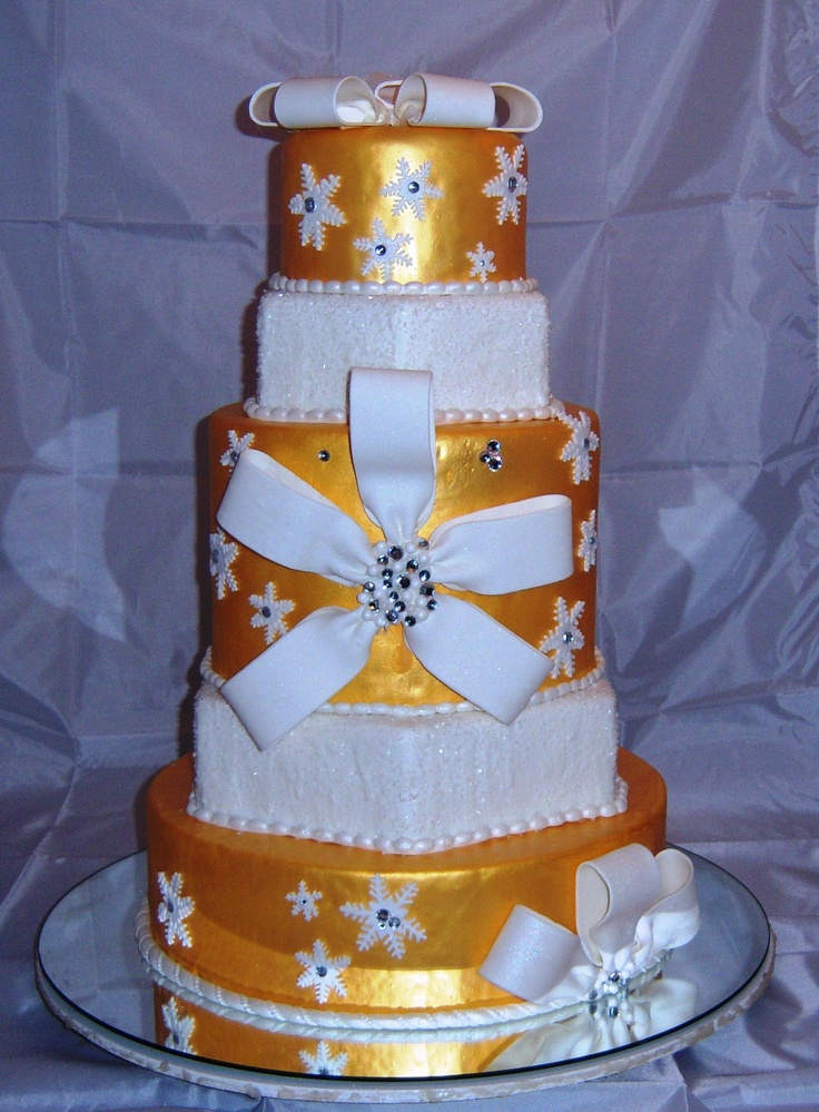 5-Tier Wedding Cake with Bling