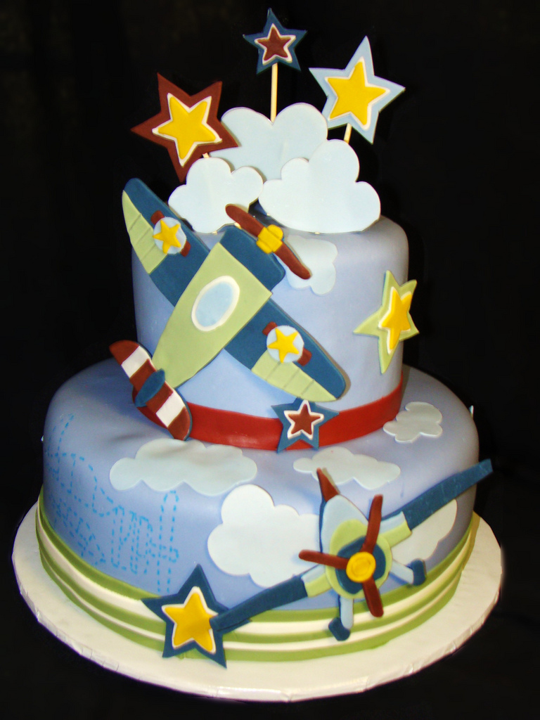 Airplane Baby Shower Cake