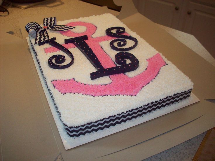 Anchor with Initials Cake