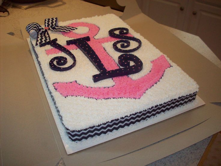 Anchor with Initials Cake Anchor with Initials Cake