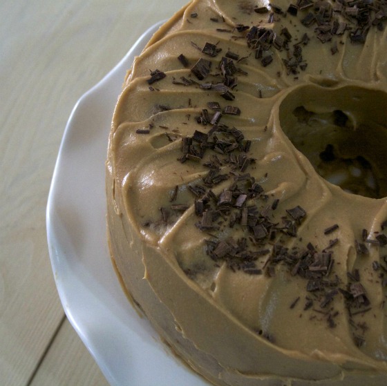 Angel Food Cake with Chocolate Frosting