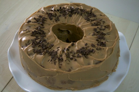 Angel Food Cake with Chocolate Frosting