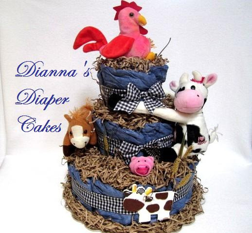 Baby Farm Animal Diaper Cake Baby Farm Animal Diaper Cake