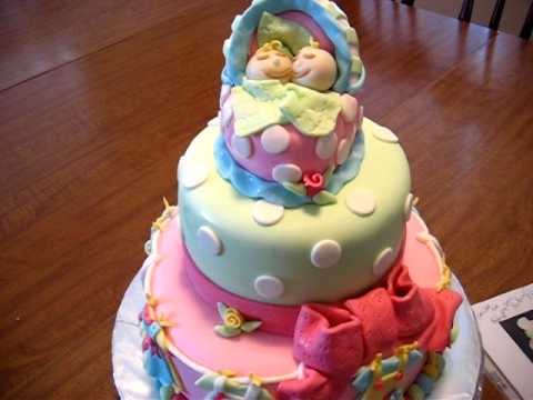 Baby Shower Cake with Fondant Baby Shower Cake with Fondant