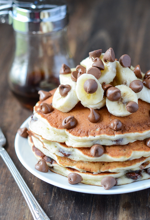 Banana Chocolate Chip Pancakes