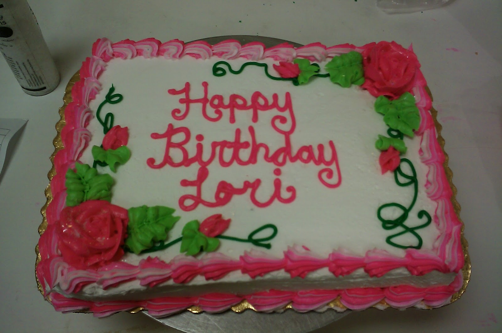 Birthday Sheet Cakes with Pink Roses Birthday Sheet Cakes with Pink Roses