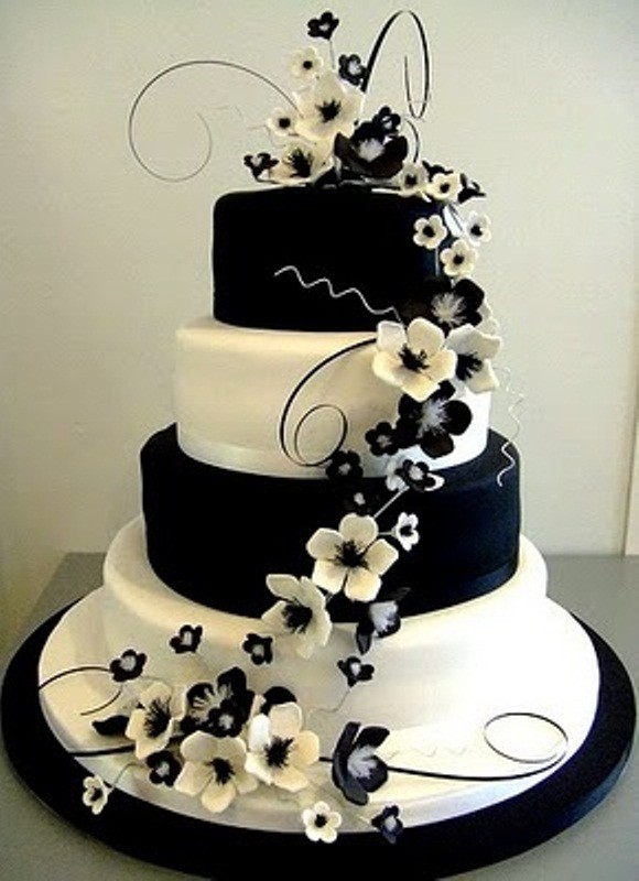 Black and White Wedding Cake Ideas