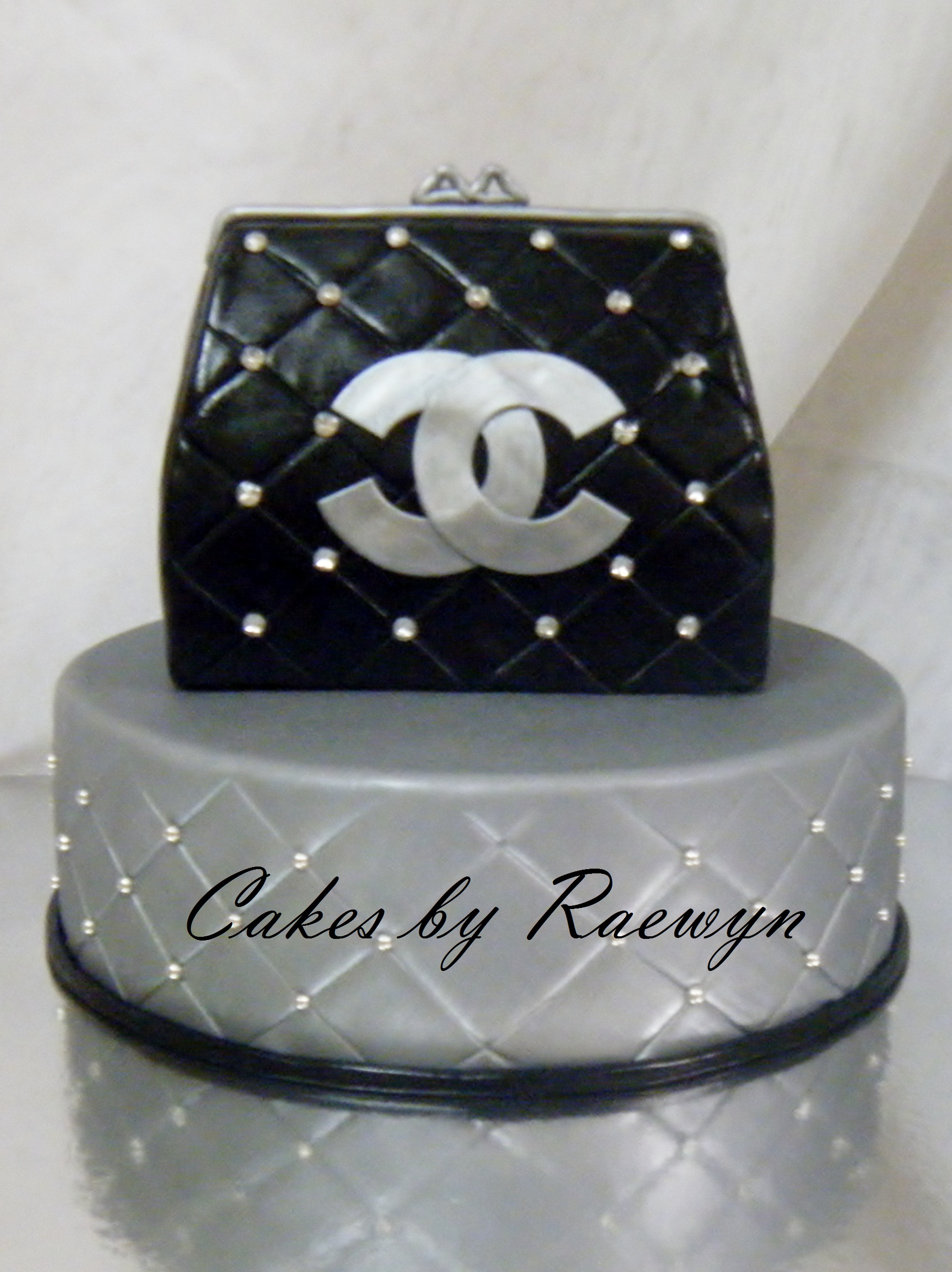 Black Chanel Purse Cake