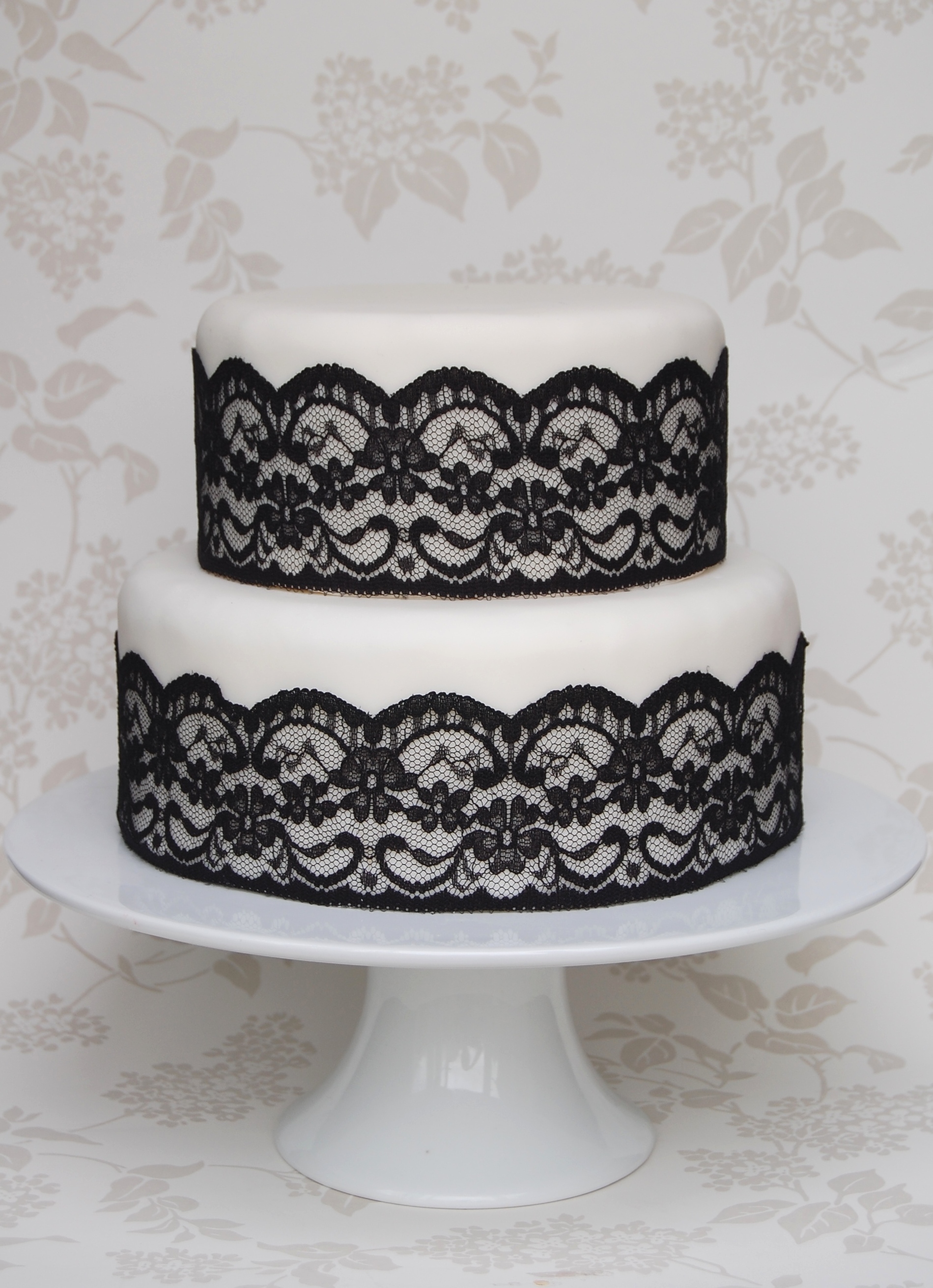 Black Lace Wedding Cake