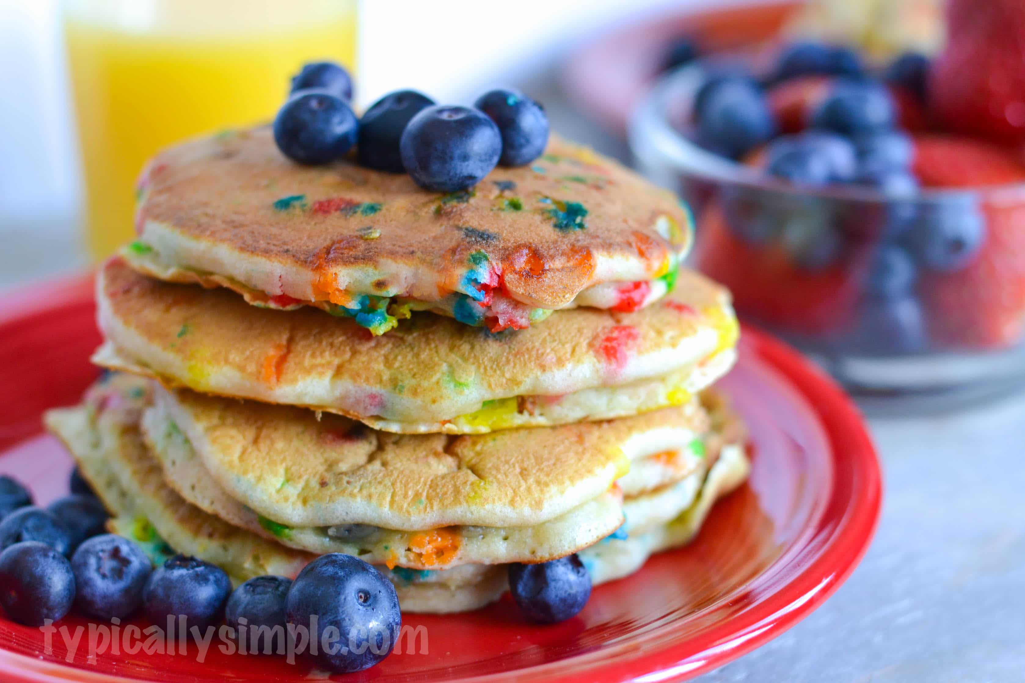 Blueberry Pancakes with Sprinkles