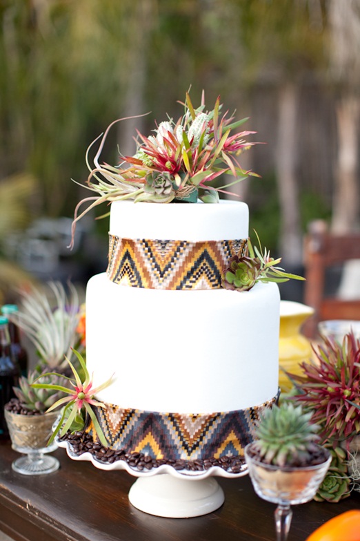 Bohemian Inspired Wedding Cake