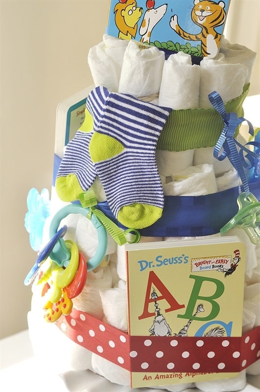 Book Themed Baby Shower Diaper Cake