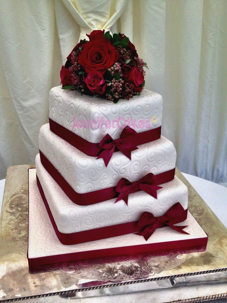 Burgundy Wedding Cake