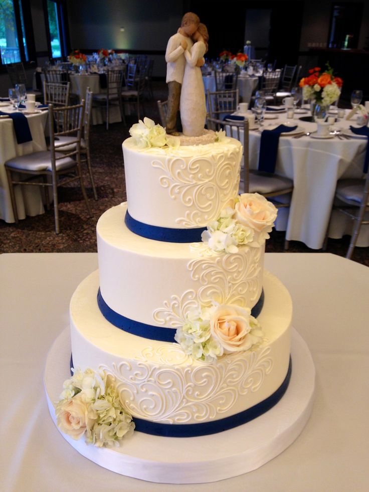 Buttercream Wedding Cake Navy