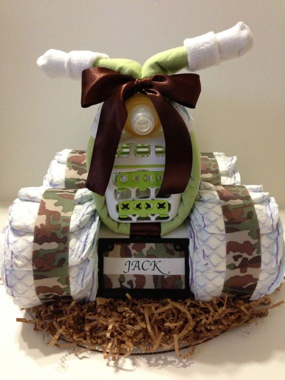 Camo Four Wheeler Diaper Cake