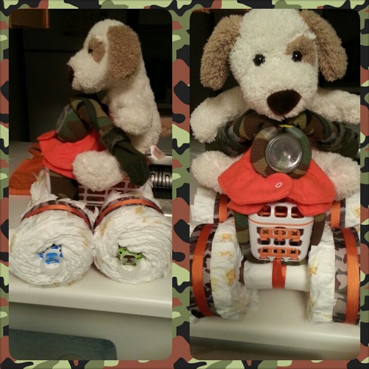 Camo Four Wheeler Diaper Cake Camo Four Wheeler Diaper Cake