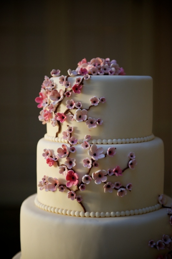 Cherry Blossom Wedding Cake Fondant