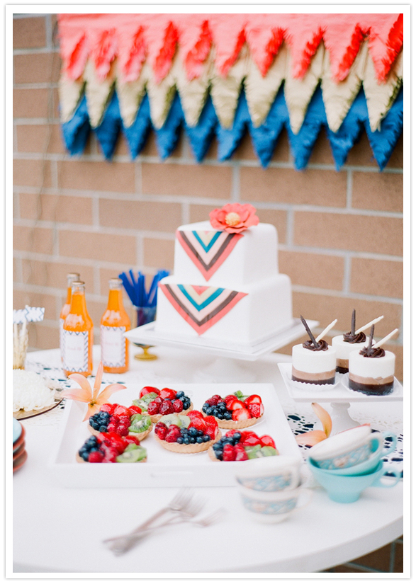 Chevron Bridal Shower Cake