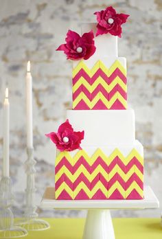 Chevron Wedding Cake Chevron Wedding Cake