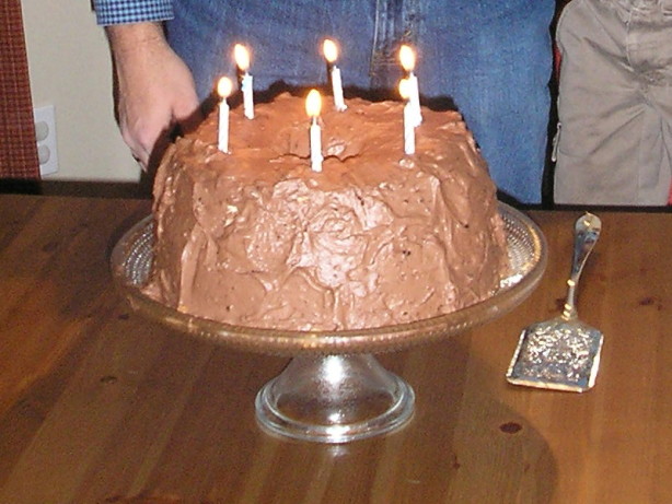 Chocolate Angel Food Cake with Whipped Cream Icing