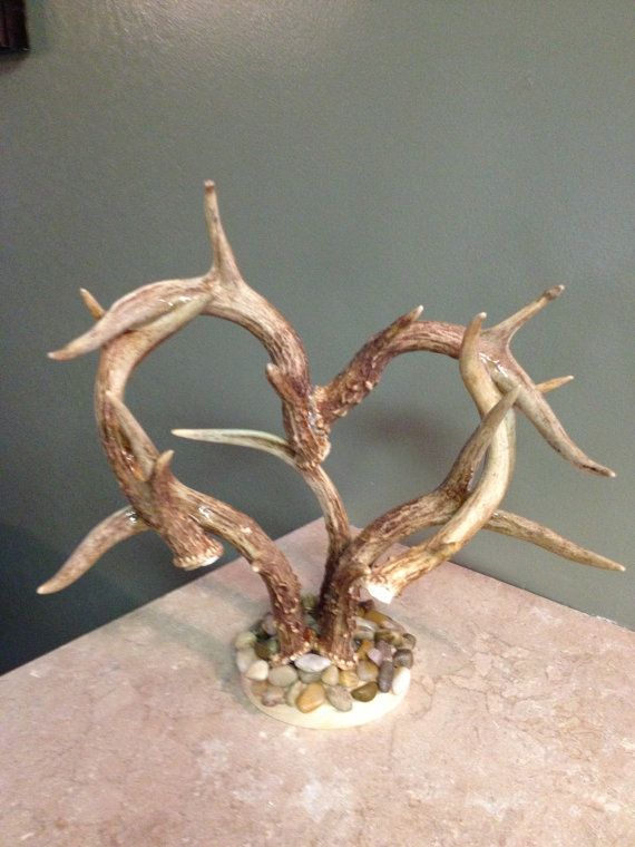 Deer Antler Wedding Cake Toppers