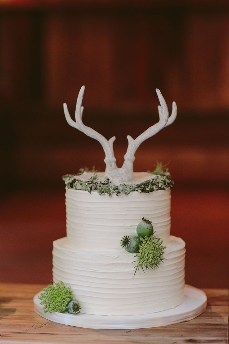 Deer Antler Wedding Cake Toppers