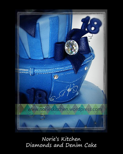 Denim and Diamonds Birthday Cake