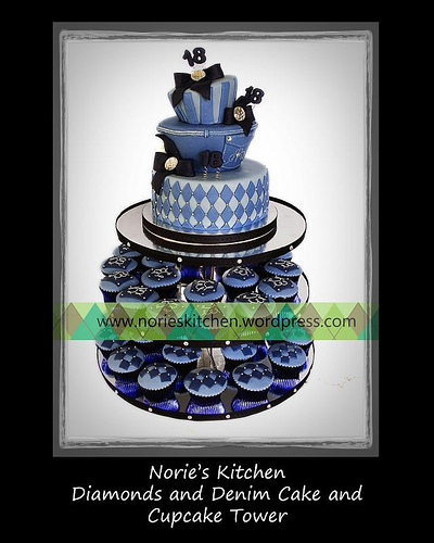 Denim and Diamonds Birthday Cake