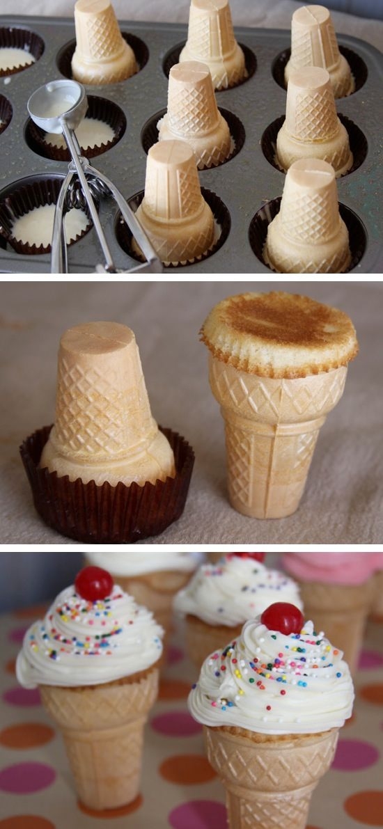 DIY Ice Cream Cone Cupcakes DIY Ice Cream Cone Cupcakes