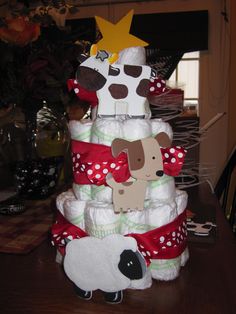 Farm Animal Diaper Cake Farm Animal Diaper Cake