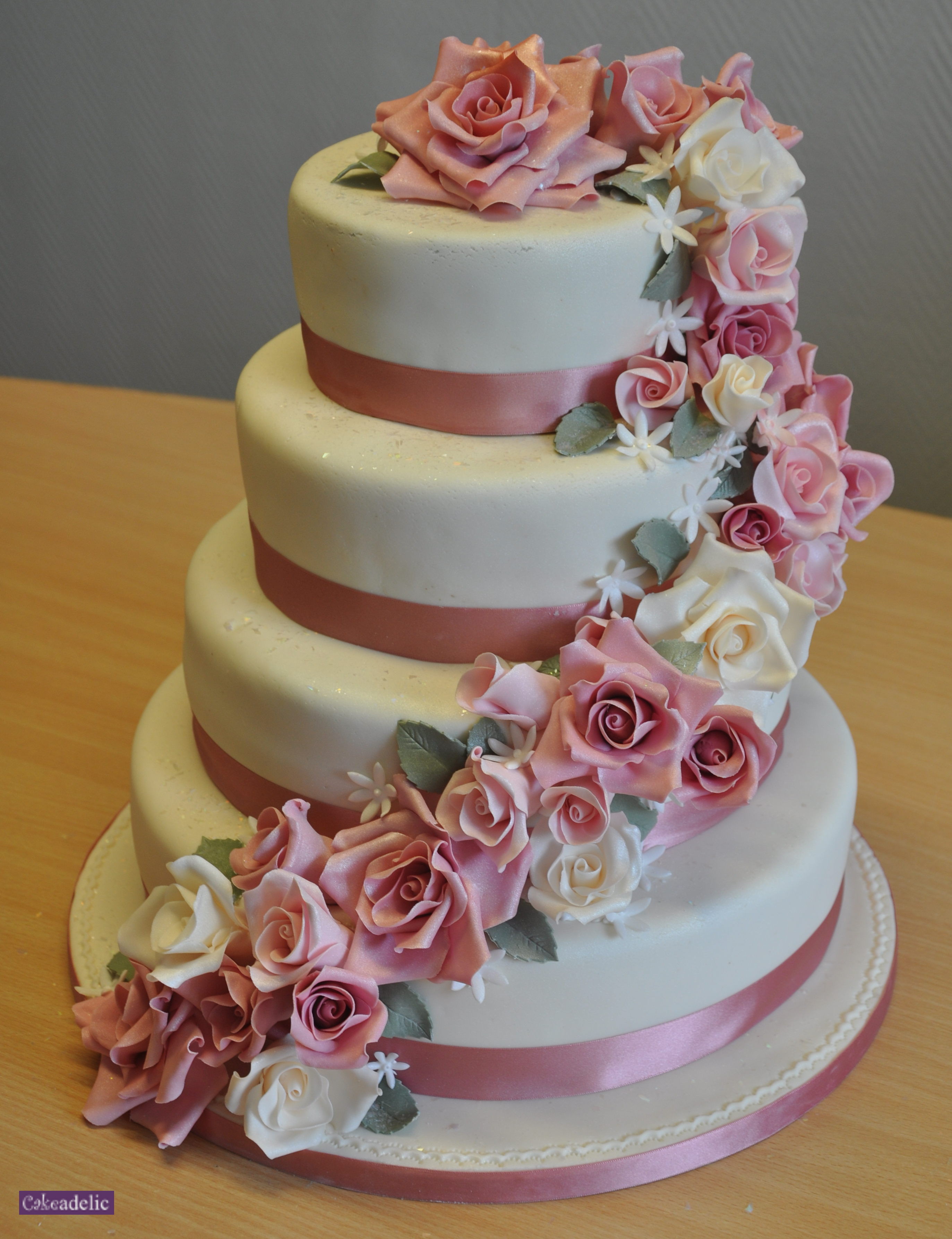 Four Tier Wedding Cake Rose