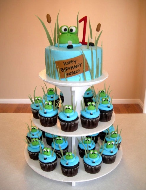 Frog Birthday Cupcake Cake Ideas