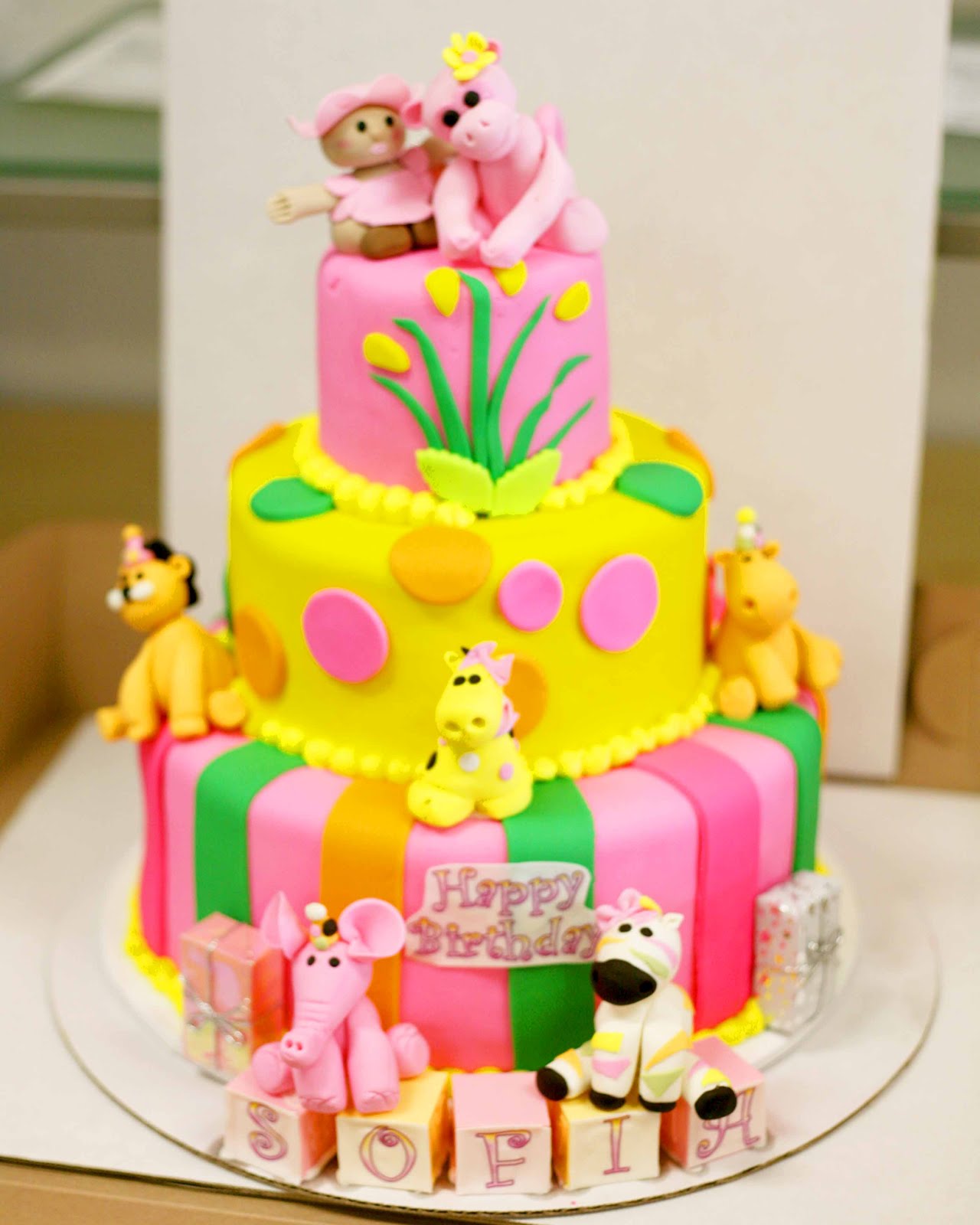 Girl Baby Shower Animal Cake