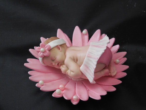 Girl Baby Shower Fondant Cake Toppers Girl Baby Shower Fondant Cake Toppers