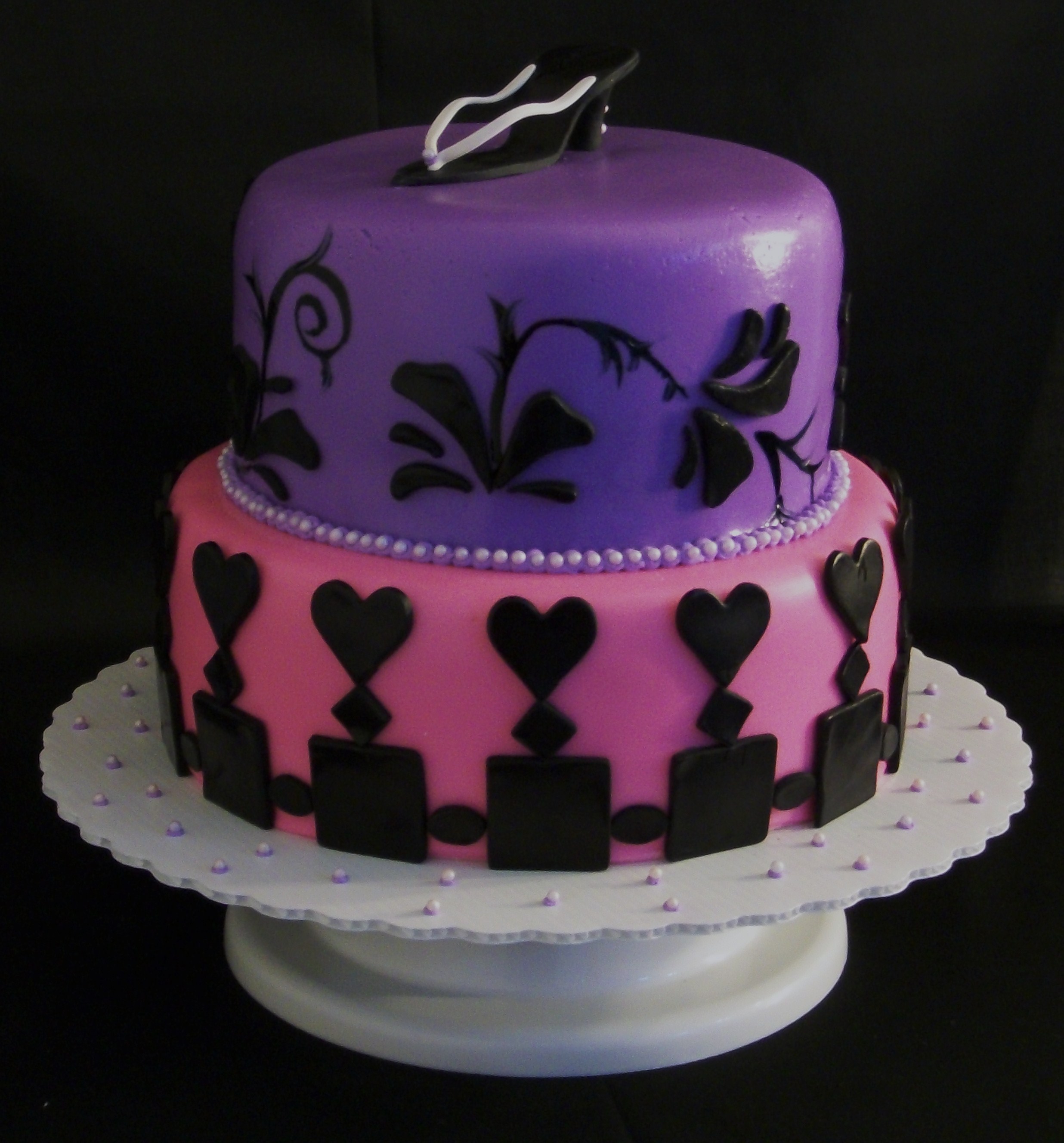 Girls Pink and Purple Birthday Cake Girls Pink and Purple Birthday Cake