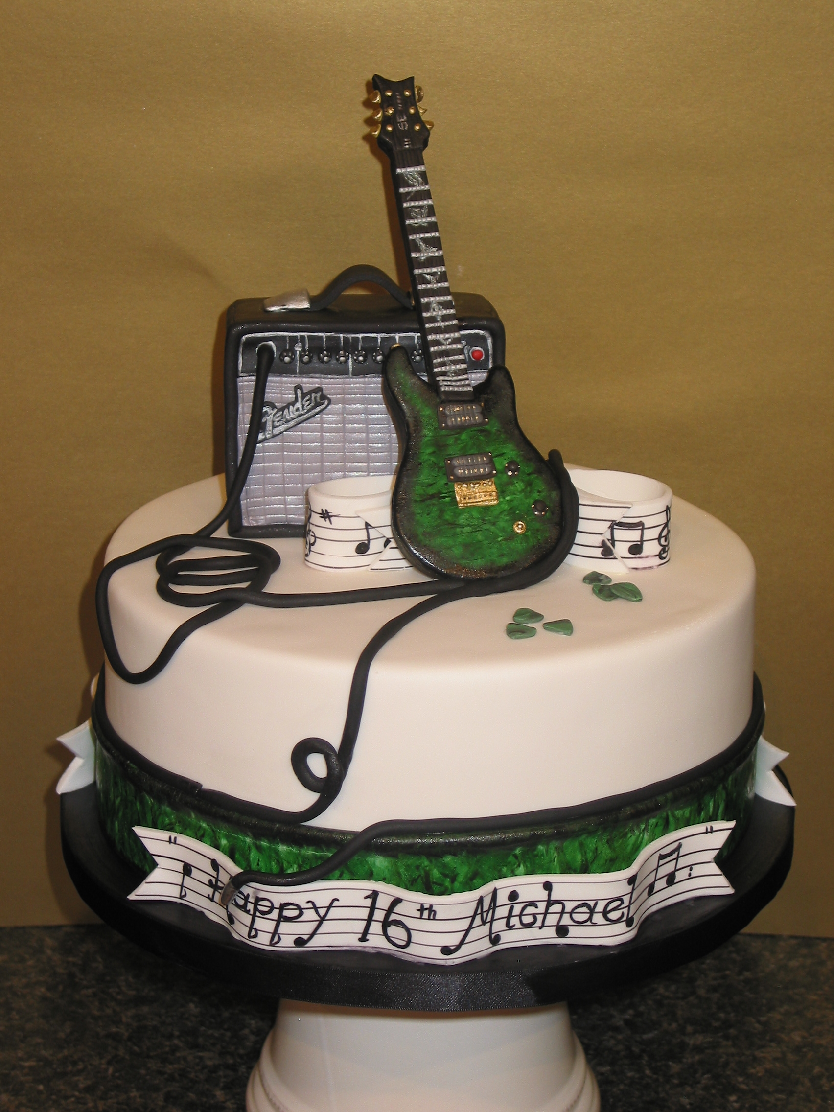 Guitar Music Birthday Cake