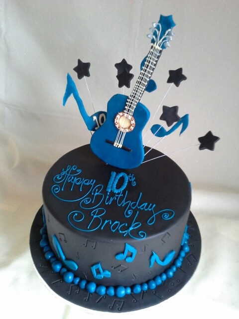 Guitar Music Themed Birthday Cakes