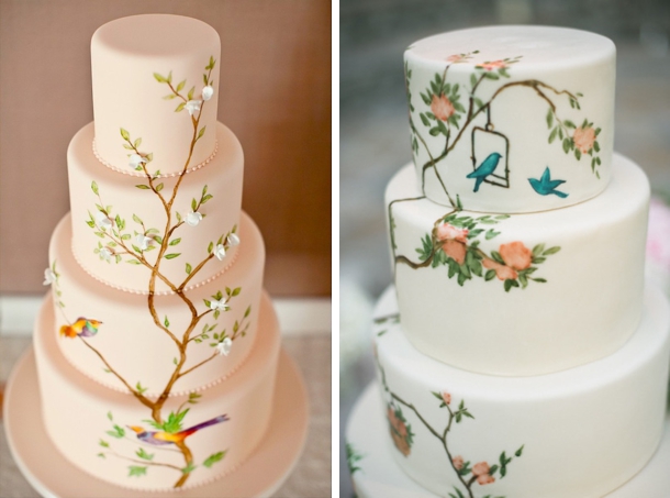 9 Photos of Painted Fondant Wedding Cakes 9 Photos of Painted Fondant Wedding Cakes