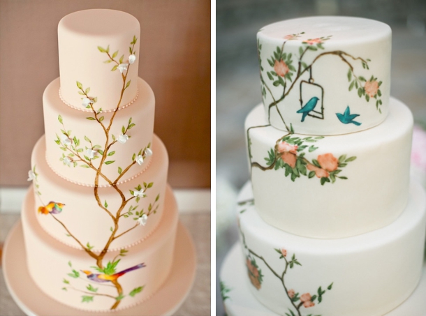 Hand Painted Wedding Cake