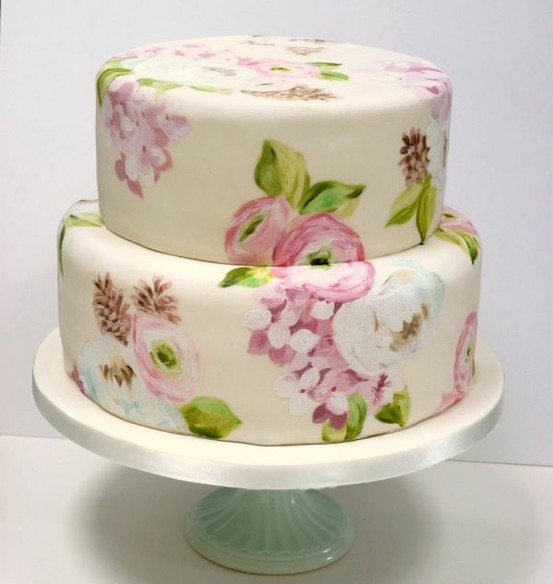 Hand Painted Wedding Cake Hand Painted Wedding Cake
