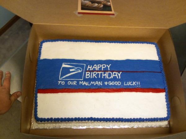 Happy Birthday Mailman Cake