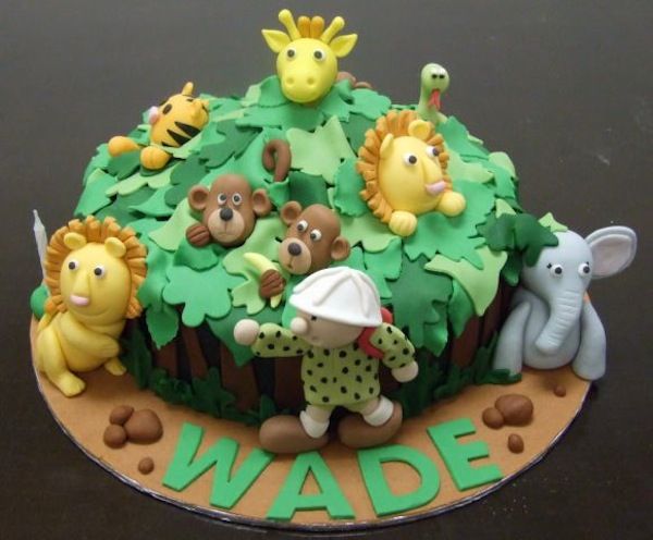 Jungle Animal Birthday Cake Jungle Animal Birthday Cake