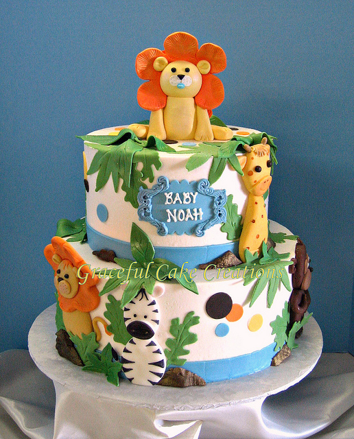 Jungle Safari Baby Shower Cake