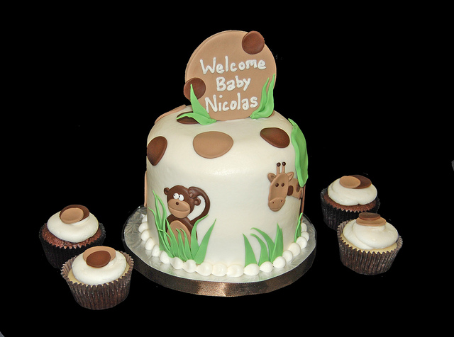 Jungle Theme Baby Shower Cake and Cupcakes Jungle Theme Baby Shower Cake and Cupcakes