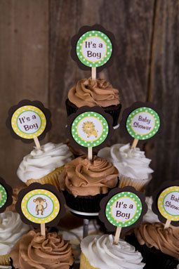 Jungle Theme Baby Shower Cupcakes