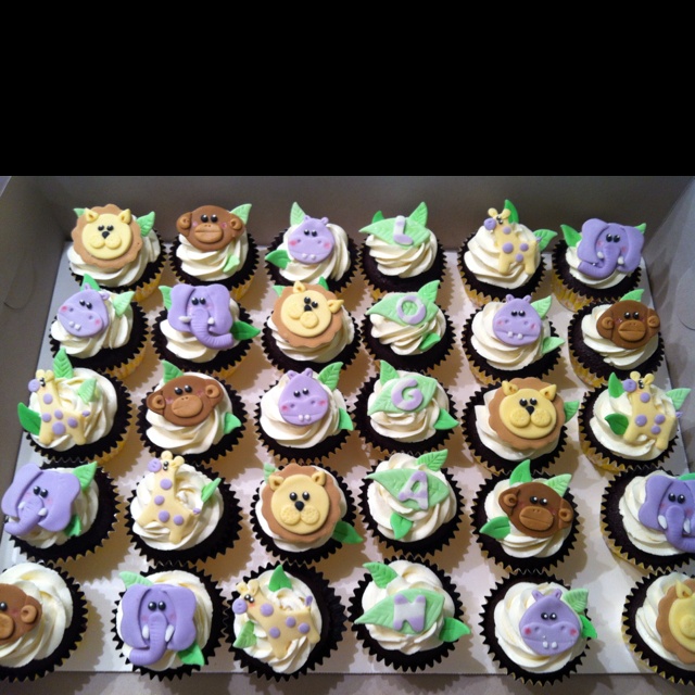 Jungle Themed Baby Shower Cupcakes for A Jungle Themed Baby Shower Cupcakes for A