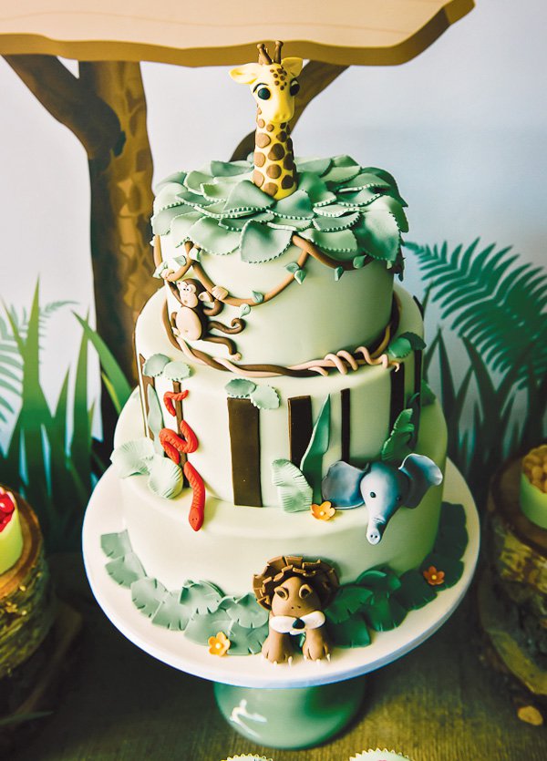 Jungle Themed Birthday Party Cake Jungle Themed Birthday Party Cake