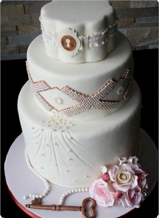 Key to My Heart Wedding Cake