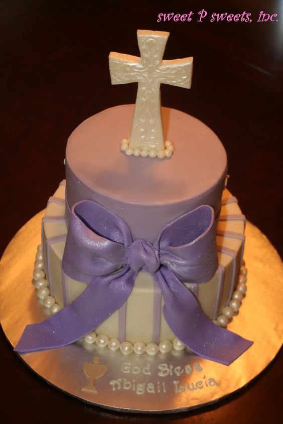 Lavender First Communion Cake
