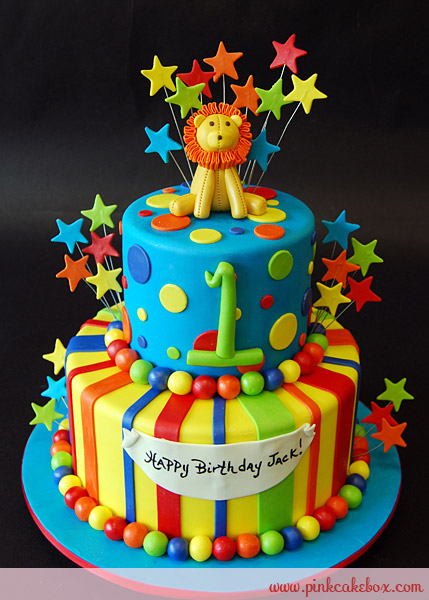 Lion 1st Birthday Cake for Boys